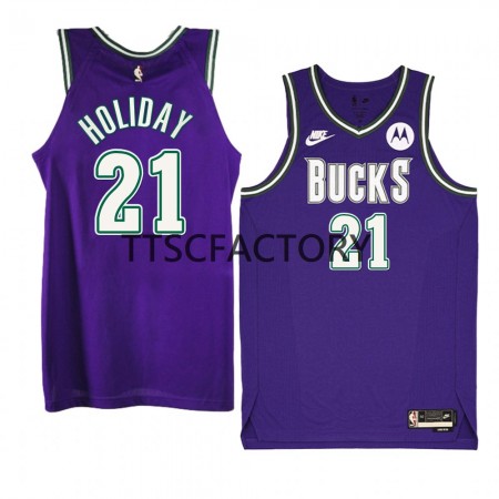 Maillot Basket Milwaukee Bucks Jrue Holiday 21 Nike 2022-23 Classic Edition Violet Swingman - Homme